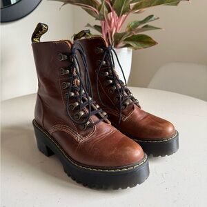 Dr. Martens Brown Leather Combat Boots